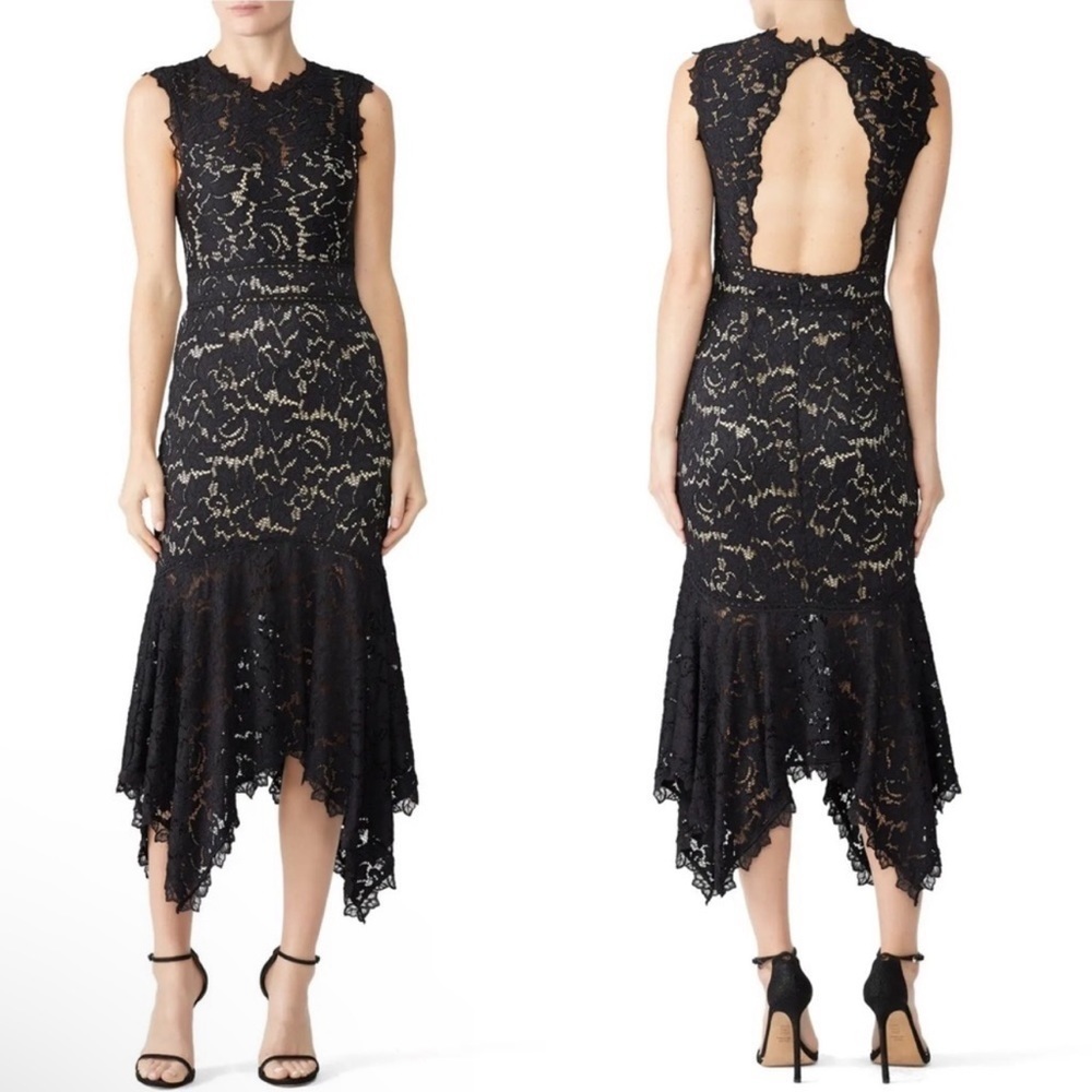 Saylor Marlee Lace Dress Sz Xs Asymmetrical Hem